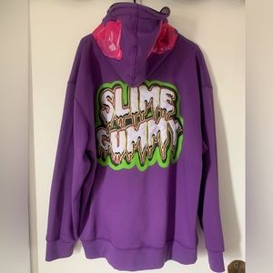 XXL White Gummy Zip-Up Hoodie